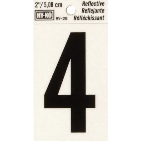 Hy-Ko Vinyl 2 In. Reflective Adhesive Number Four RV-25/4